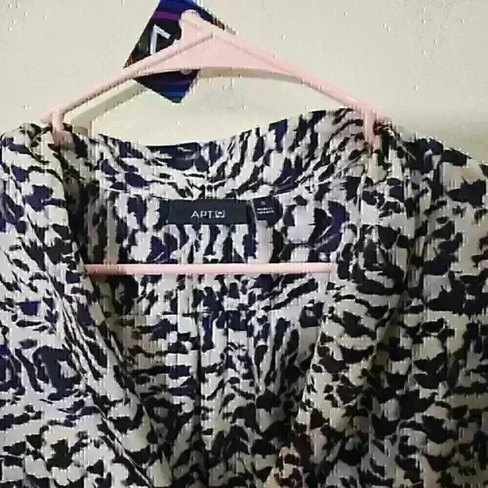 266. Apt 9. long sleeve crossover high loe purple patterned animal print blouse - Picture 3 of 5